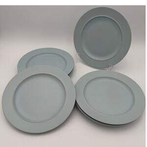 Pottery Barn Salad Plates Astoria 9.25" Textured Robins Egg Blue Set of 6